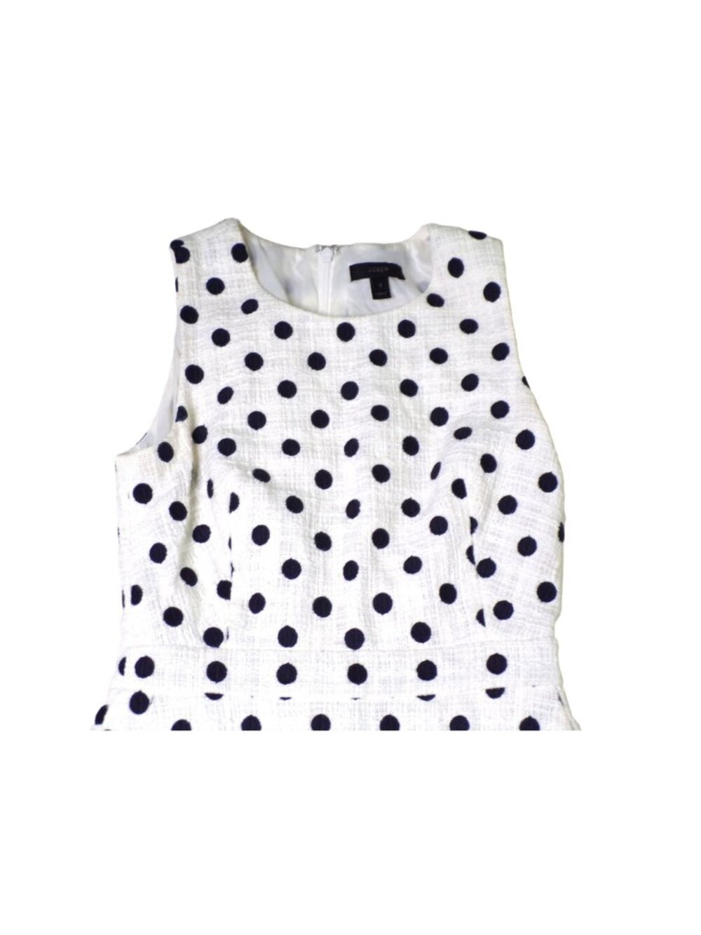 πJ CREW Polka Dot Textured Sheath Dress Black White Size 0 #G3726 - Picture 10 of 11